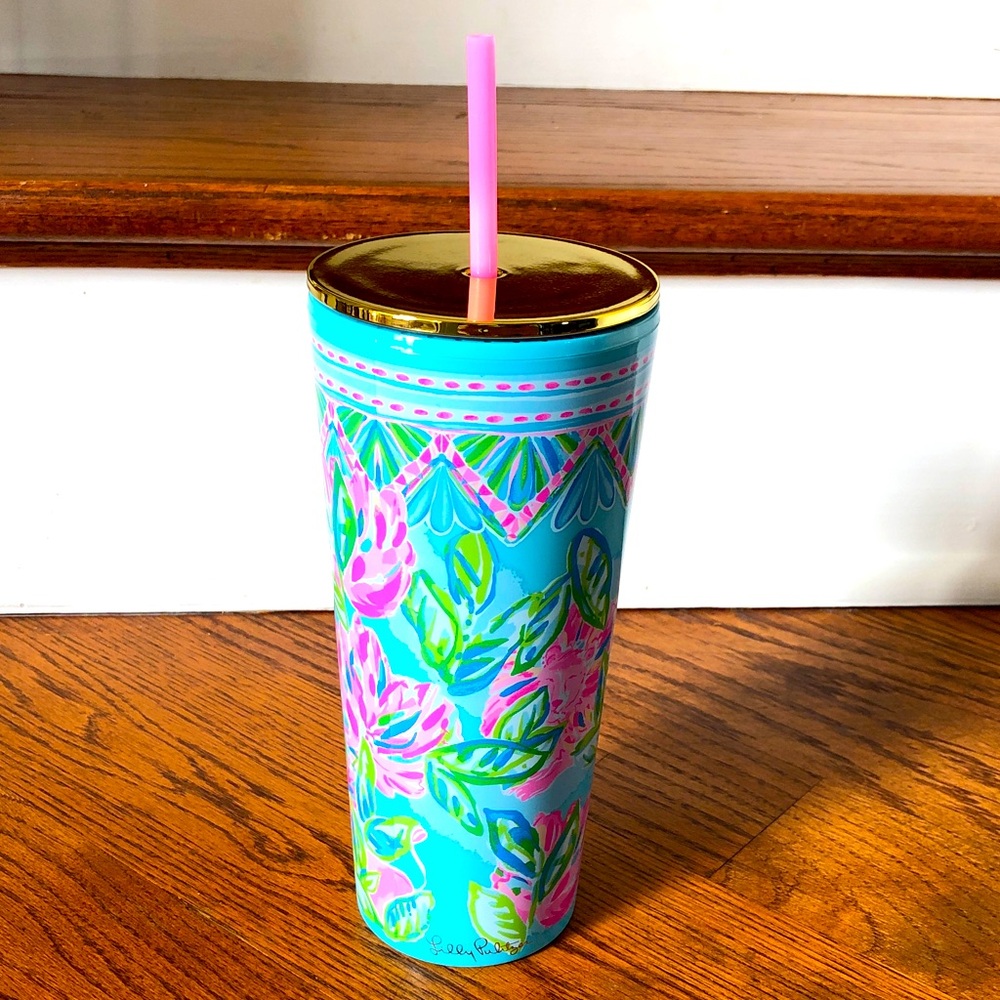 Lilly Pulitzer 24oz Tumbler+Straw Featured In Splashdance in Excellent Condition